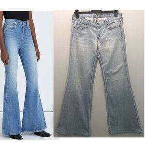 7 For All Mankind Blue Super Flare Wide Leg Jeans Size 30
